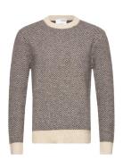 Slhrai Ls Knit Crew Neck Noos Brown Selected Homme