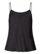 Satin Top With Thin Straps Black Mango