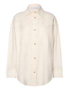 Shirt With Decorative Stitching Cream Mango