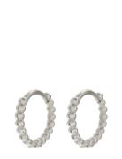 The Mini Continuous Beaded Huggies-Silver Silver LUV AJ