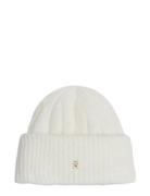 Th Timeless Beanie White Tommy Hilfiger