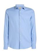 Non Iron Tonal Dobby Slim Shirt Blue Calvin Klein