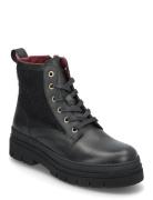 Nautical Melton Leather Lace-Up Black Tommy Hilfiger