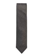 Patterned Tie 7 Cm Brown Lindbergh Black