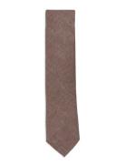 Structured Tencel Tie 7 Cm Brown Lindbergh Black