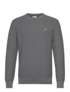 Cotton Textured C-Neck Grey GANT