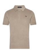 Z/N Toweling Polo Shirt Beige Fred Perry