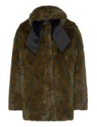 A-Line Faux Fur Coat Khaki Scotch & Soda