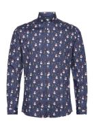 Aop Christmas Shirt L/S Navy Lindbergh