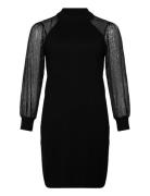 Carnaja Ls Sequins High Neck Dress Knt Black ONLY Carmakoma