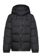 Ripstop Down Hooded Jacket Black Ralph Lauren Kids