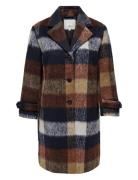 Caralina Life Check Wool Coat Otw Brown ONLY Carmakoma