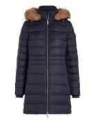 Tyra Down Coat With Fur Navy Tommy Hilfiger