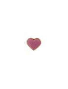 Enamel Heart Charm Gold Pink Design Letters