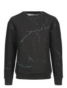 Jjkey Sporty Loose Aop Sweat Crew Ln Jnr Black Jack & J S