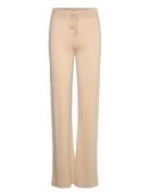 Fine Knit Flared Pants Beige Davida Cashmere