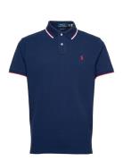 Custom Slim Fit Mesh Polo Shirt Navy Polo Ralph Lauren