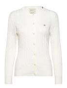 Stretch Cotton Cable Cardigan White GANT