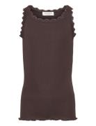 Beatha Silk Top W/ Lace Brown Rosemunde Kids