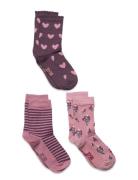 3-Pack Socks Pink Minymo