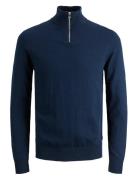 Jjeemil Knit Half Zip Noos Jnr Navy Jack & J S