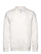 Jersey Split Neck W. Collar L/ White Lindbergh