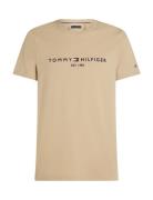 Tommy Logo Tee Beige Tommy Hilfiger