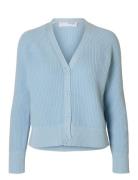 Slfbirla Ls Knit Short Cardigan Blue Selected Femme