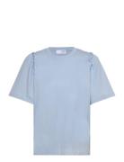 Slfpenelope 2/4 Ruffle Tee Noos Blue Selected Femme