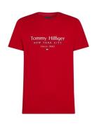 Hilfiger Center Stack Tee Red Tommy Hilfiger