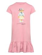 Polo Bear Cotton Jersey Tee Dress Pink Ralph Lauren Kids