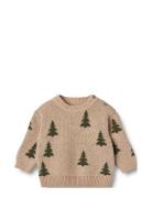 Jacquard Pullover Tree Beige Wheat