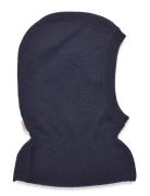 Lt. Knitted Merino Balaclava With Frill Navy Copenhagen Colors