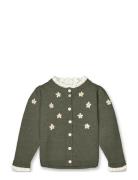 Daisy Hand Embroidered Cardigan Green Fliink