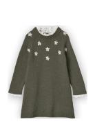 Daisy Hand Embroidered Dress Green Fliink