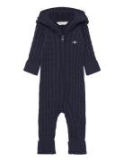 Cotton Cable Shield Piece Navy GANT