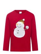 Top Ls Snowman Sequins Red Lindex