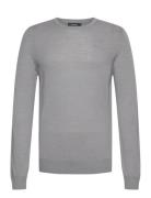 M Merino Blend C-Neck Sweater Grey J. Lindeberg