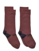 2-Pack Knee Stockings Burgundy FUB