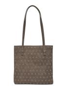 Die-Cut Leather Shoulder Bag Brown Mango