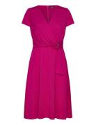 Surplice Jersey Dress Pink Lauren Ralph Lauren