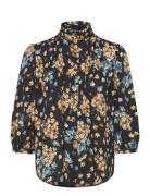 Floral Georgette Blouson-Sleeve Shirt Black Lauren Ralph Lauren