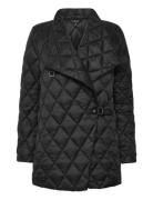 Buckle-Trim Diamond-Quilted Down Coat Black Lauren Ralph Lauren