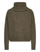 Cable-Knit Wool-Blend Turtleneck Sweater Khaki Lauren Ralph Lauren