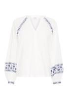 Byjiya Ls Emb Blouse - White B.young