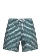 Pull-On Seersucker Swim Trunk Blue Abercrombie & Fitch