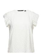 Vmtassa Sl Frill Top Noos White Vero Moda