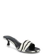 Zebra-Print Fur Sandals Black Mango