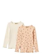 2 Rib T-Shirts L/S Ida Pink Wheat