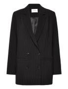 Joellegz Pinstripe Blazer Noos Black Gestuz